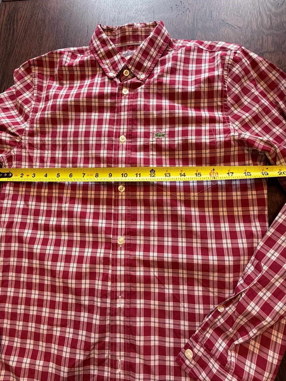 Lacoste Red Plaid Button‑Down Shirt - Picture 10 of 12